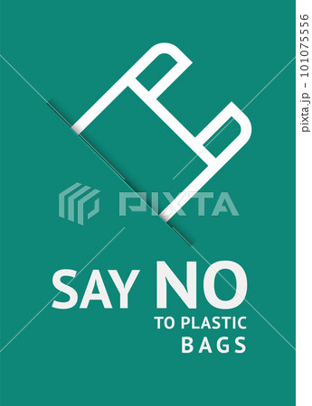 Say no to plastic bag, trendy ecological posters set for print Say no to plastic bag, trendy ecological posters set for print 101075556