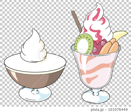スイーツのイラスト【フルーツパフェ・コーヒーゼリー・デザート・カフェ・ファミレスメニュー・甘味】 スイーツのイラスト【フルーツパフェ・コーヒーゼリー・デザート・カフェ・ファミレスメニュー・甘味】 101076449