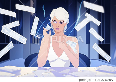 Witch woman using tarot cards for love spelling, divination and fortune telling. Generative AI Witch woman using tarot cards for love spelling, divination and fortune telling. Generative AI 101076705