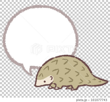 穿山甲和語音氣泡線描 穿山甲和語音氣泡線描 101077743