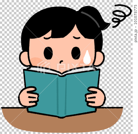 Girl reading a book (Moyamoya) 101078775