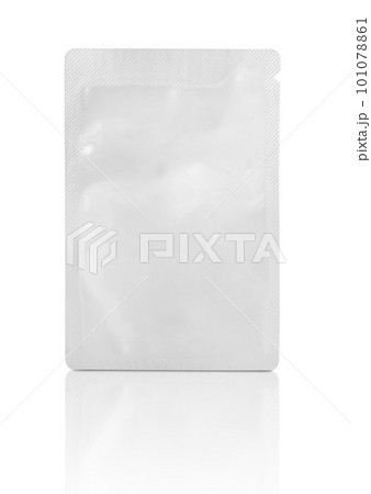 Blank white cosmetic cream sachet isolated on white background Blank white cosmetic cream sachet isolated on white background 101078861