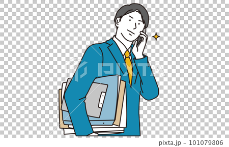拿著文件和打電話的商人 101079806