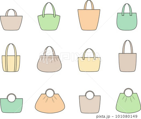 Handbag set. Technical vector illustration. Handbag set. Technical vector illustration. 101080149