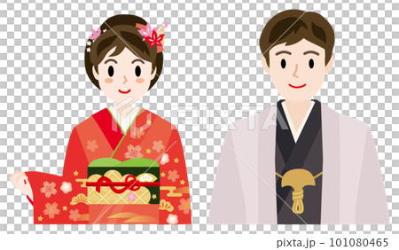 着物を着た男女のベクターイラスト 着物を着た男女のベクターイラスト 101080465