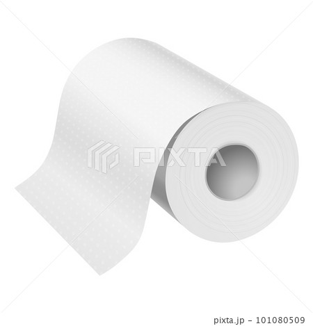Realistic vector image of paper towel. Mockup or closeup of blank sanitary object. Hygienic item close or mock up. Photorealistic or 3d roll of tissue. Hand utility or bath accessories. Restroom sheet Realistic vector image of paper towel. Mockup or closeup of blank sanitary object. Hygienic item close or mock up. Photorealistic or 3d roll of tissue. Hand utility or bath accessories. Restroom sheet 101080509