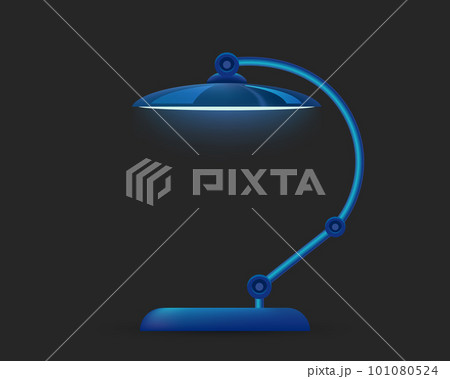 Vector image of Isolated table lamp. Light or spotlight for interior. Desk illuminating metal item for home. Electrical lampshade. Realistic furniture. Flexible and adjustable lamp. Indoor theme. Vector image of Isolated table lamp. Light or spotlight for interior. Desk illuminating metal item for home. Electrical lampshade. Realistic furniture. Flexible and adjustable lamp. Indoor theme. 101080524