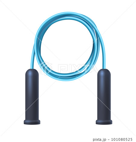 Vector image of skipping or jump rope. Illustration of jumping gear with plastic handles for gym. Sport exercise or fitness item. Equipment for fit training. Athlete activity and cardio workout. Vector image of skipping or jump rope. Illustration of jumping gear with plastic handles for gym. Sport exercise or fitness item. Equipment for fit training. Athlete activity and cardio workout. 101080525