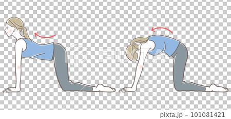 一個女人伸腰的插圖 101081421