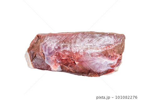 Raw duck breast fillet on a kitchen table. Isolated on white background. Raw duck breast fillet on a kitchen table. Isolated on white background. 101082276