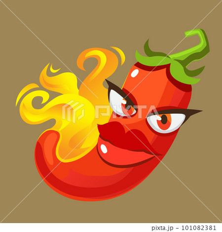 lady chili cartoon character concept. lady chili cartoon character concept. 101082381