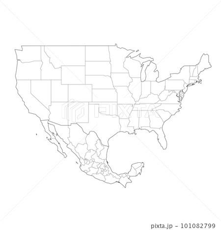 United States And Mexico Political Map Of 101082799 PIXTA   101082799 