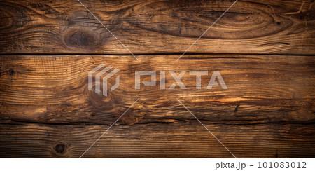 Wooden texture. Rustic wood texture. Wood background. Wooden plank floor background 101083012