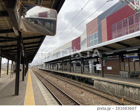 もうすぐ開業 北陸新幹線加賀温泉駅 2023年3月撮影 もうすぐ開業 北陸新幹線加賀温泉駅 2023年3月撮影 101083607