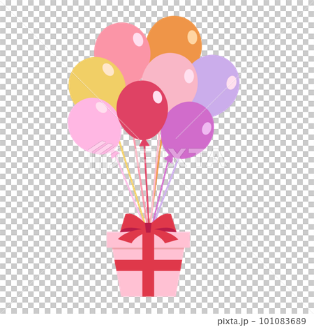 Bundled balloons and gift boxes Bundled balloons and gift boxes 101083689