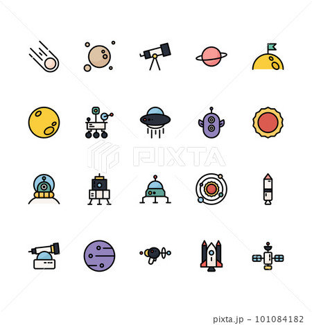 Space icons. Space icon set. Vector illustration. Space icons. Space icon set. Vector illustration. 101084182
