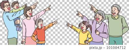 瞄準_指點_家人_顏色_笑臉_5人指點中間 101084712