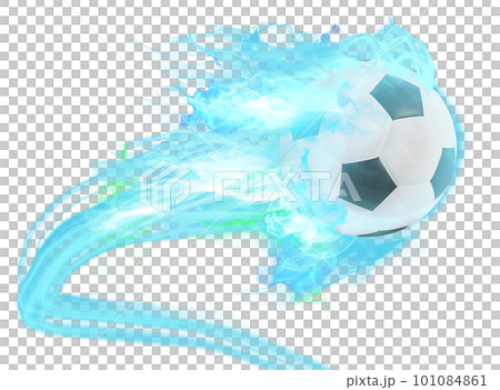 Soccer ball wrapped in pale flame and smoke_Background transparent Soccer ball wrapped in pale flame and smoke_Background transparent 101084861