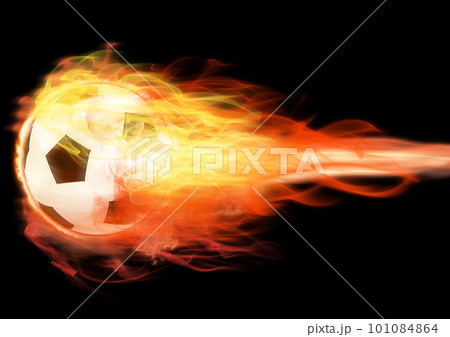 炎に包まれたサッカーボール 101084864