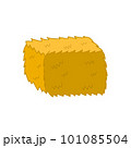 Doodle hay stack in cartoon style. Hand drawn farm square haystack element 101085504
