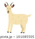 Cute goat in cartoon style isolated element. Farm animal elementGoat, farm, animal, horn, cute, funny, element, object, isolated, doodle, cartoon, flat, print, white, background, design, graphic 101085505