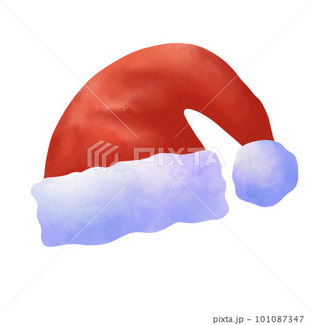santa claus red hat. watercolor hand drawn illustration 101087347