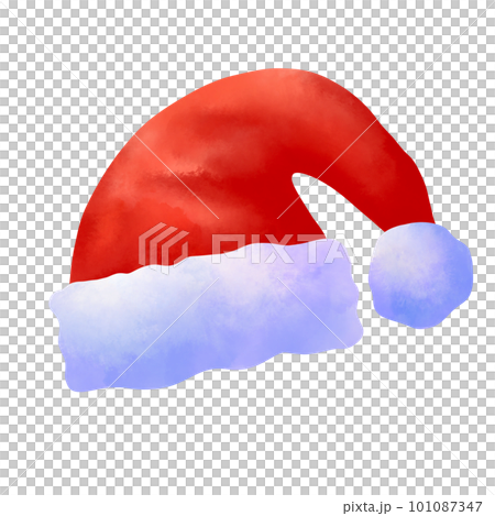 santa claus red hat. watercolor hand drawn illustration 101087347