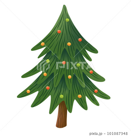 christmas tree watercolor style hand drawing 101087348