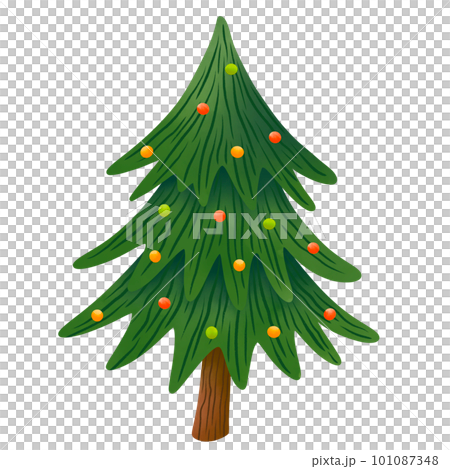 christmas tree watercolor style hand drawing 101087348