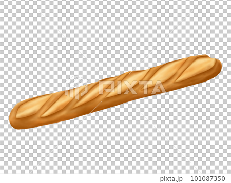 loaf of bread. Hand drawn watercolor baguette french bread painting. Daily fresh organic pastries products. Vintage watercolor illustration for bakery or cafe, card, poster, banner 101087350