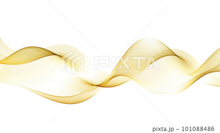 Golden wavy wave, design elements. A wave of many sparkling lines. 101088486