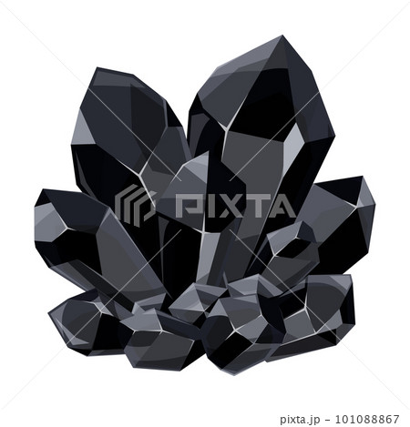 宝石の原石のイラスト_黒水晶のイラスト素材 [101088867] - PIXTA