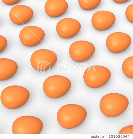 Group farm raw organic brown chicken eggs standing in line or pattern 101089044