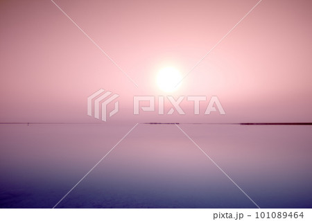 Dead sea salt shore at sunrise. Minimalist landscape. Nature background. Israel. Serenity beach Dead sea salt shore at sunrise. Minimalist landscape. Nature background. Israel. Serenity beach 101089464