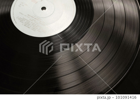 Vinyl disc close-up. Vinyl record texture in vintage style Vinyl disc close-up. Vinyl record texture in vintage style 101091416