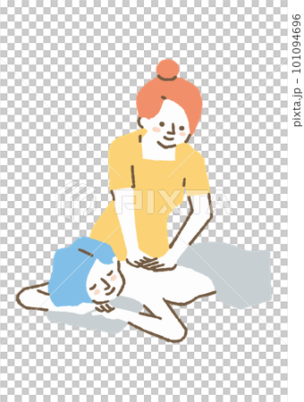 美容師按摩背部_顏色 101094696