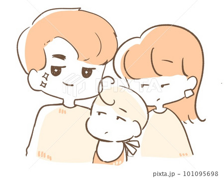 冷たい視線を送られている新米パパ 101095698