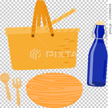 picnic basket and water bottle picnic basket and water bottle 101096016