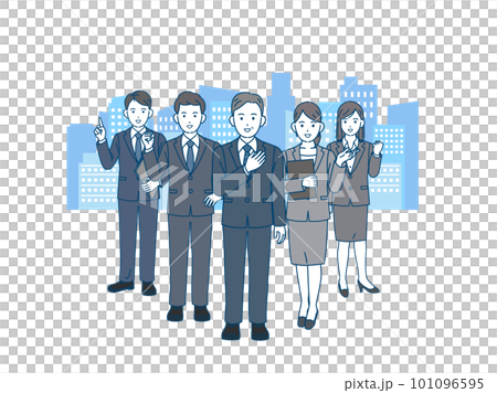 西裝男女商務人士全身插畫 西裝男女商務人士全身插畫 101096595