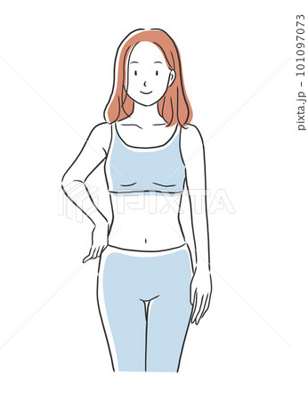 ポーズを決めるスタイルがいい女性のイラスト素材 ポーズを決めるスタイルがいい女性のイラスト素材 101097073