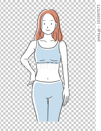 ポーズを決めるスタイルがいい女性のイラスト素材 ポーズを決めるスタイルがいい女性のイラスト素材 101097073