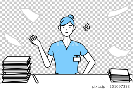 Female nurses, physical therapists, occupational therapists, speech therapists, nursing assistants who are tired of untidy work Female nurses, physical therapists, occupational therapists, speech therapists, nursing assistants who are tired of untidy work 101097358