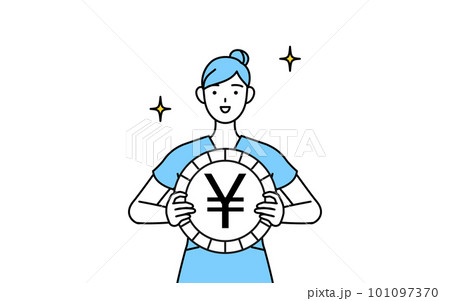 為替差益や円高のイメージ、女性看護師、理学療法士、作業療法士、言語聴覚士、看護助手 101097370