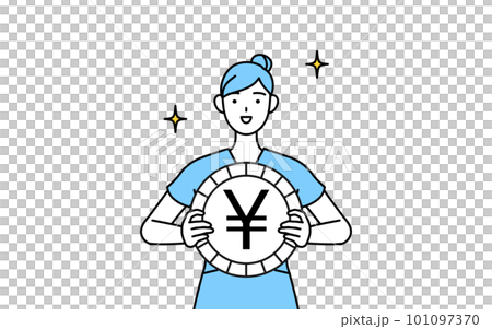 為替差益や円高のイメージ、女性看護師、理学療法士、作業療法士、言語聴覚士、看護助手 101097370