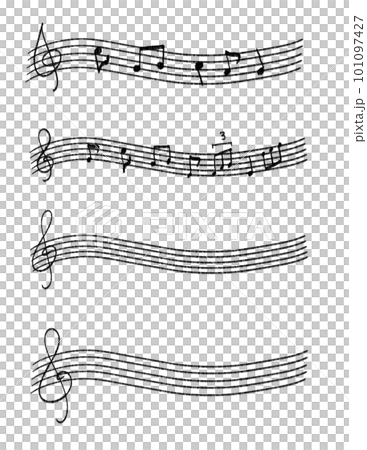 Simple line drawing illustration of notes and musical notes Simple line drawing illustration of notes and musical notes 101097427