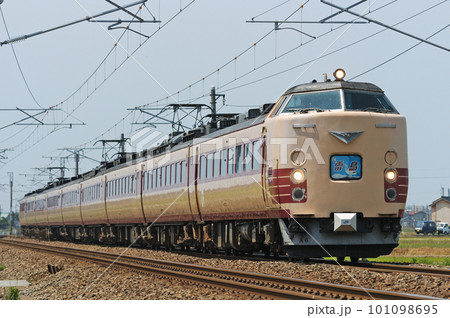 北陸本線　美川ー加賀笠間　JR西日本　485系　A06編成（京都）　雷鳥 101098695