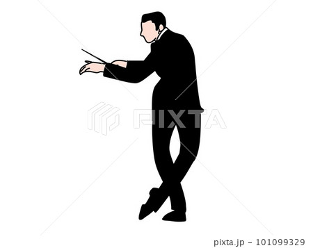 男性指揮者の後ろ姿 男性指揮者の後ろ姿 101099329