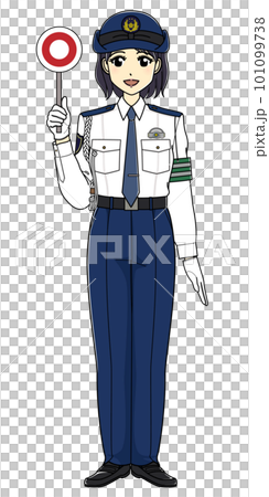圓形吊牌白襯衫女警官(全身) 圓形吊牌白襯衫女警官(全身) 101099738