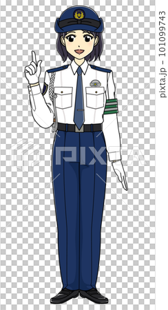 指指點點笑著說話的白襯衫女警官(全身) 指指點點笑著說話的白襯衫女警官(全身) 101099743