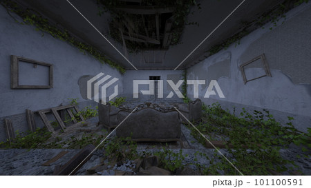 廃墟の荒れた室内 廃墟の荒れた室内 101100591